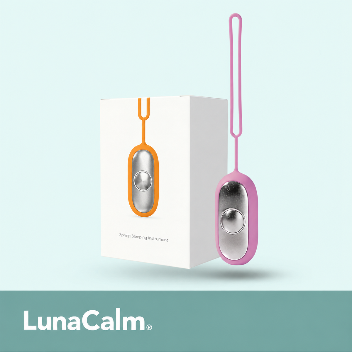 LunaCalm pink device with white Spring Sleeping Instrument box