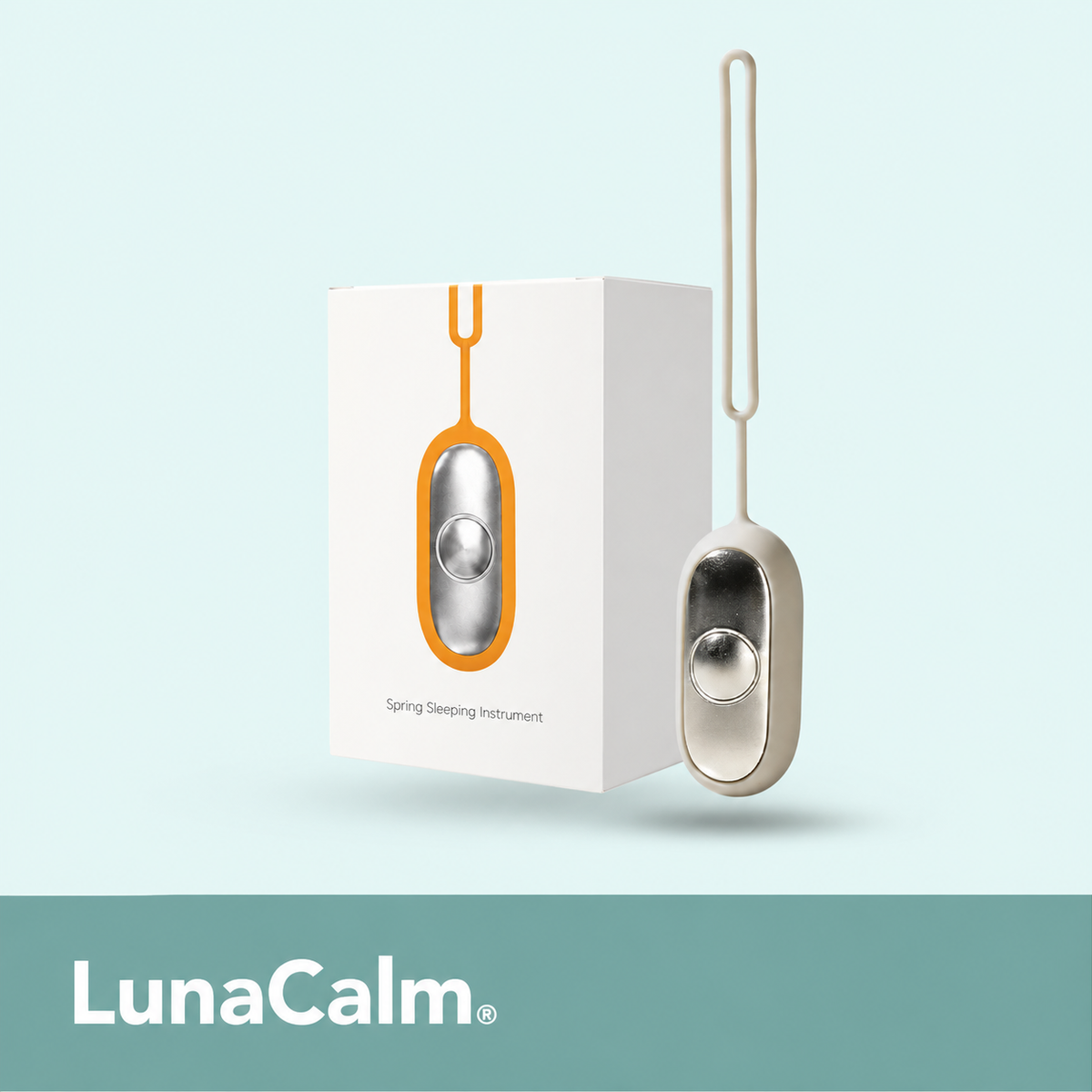 LunaCalm grey device with white Spring Sleeping Instrument box