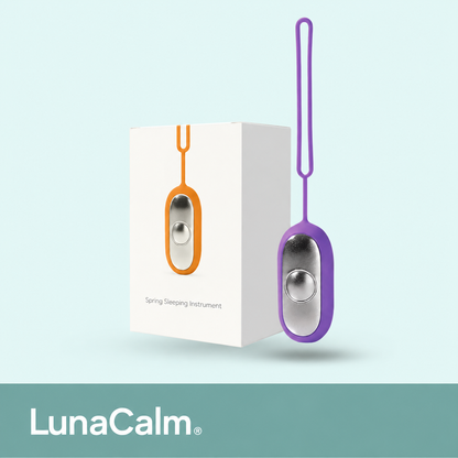LunaCalm purple device with white Spring Sleeping Instrument box