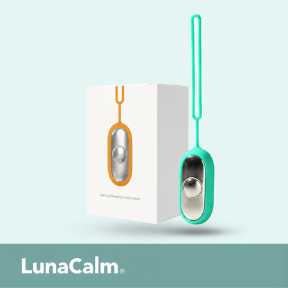 LunaCalm green device with white Spring Sleeping Instrument box